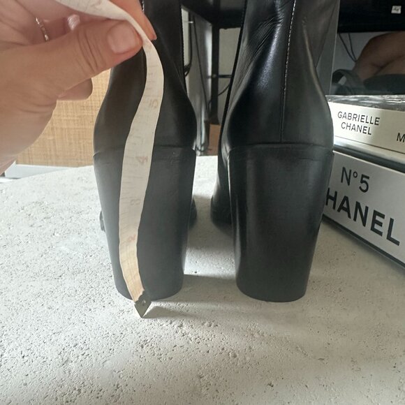Seychelles‎ Black Leather Block Heeled Ankle Boots Size 7 - Picture 8 of 8
